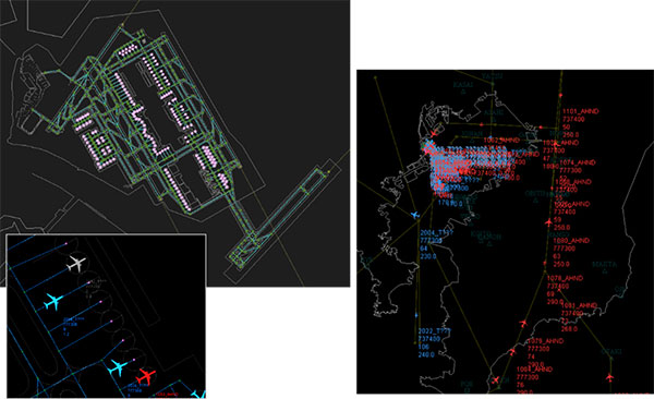 図1：羽田空港の運用シミュレーションの一例