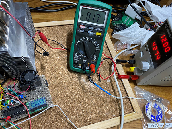 Arduinoを使った制御装置　実験の様子