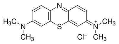メチレンブルー（C16H18ClN3S）の構造式（分子量：320）