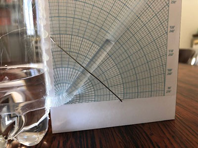 ドライヤーの風を当てた状態